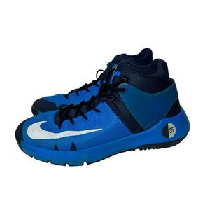 Nike Blue and White Sneakers High-Top Design 4.5Y